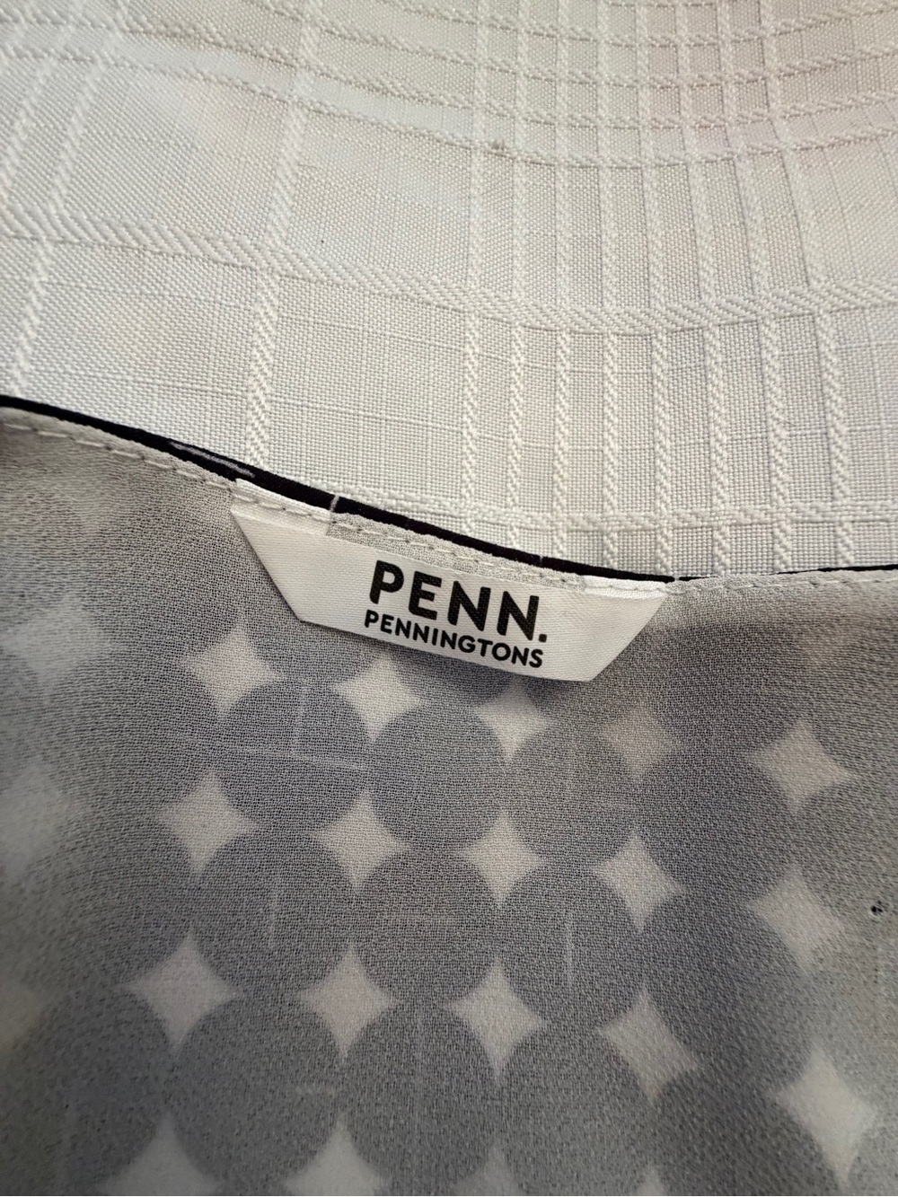 PENN black and white geometric print mock-wrap dress-Size 1X-Adjustable belt - Picture 10 of 10